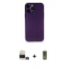 MARSİLYAN™- iPhone 14 Pro Max Kılıf Yadigar Yansıma Serisi - Siyah Joko Magic 5D Hayalet Cam + Bilvis Titan Kamera Lens - GD