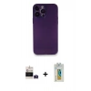 MARSİLYAN™- iPhone 14 Pro Max Kılıf Yadigar Yansıma Serisi - Siyah Polymer Nano Ekran Koruyucu + Bilvis Titan Kamera Lens - DNMR