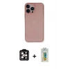 MARSİLYAN™- iPhone 14 Pro Max Kılıf Yadigar Yansıma Serisi - Siyah Polymer Nano Ekran Koruyucu + PVD Metal Kamera Lens - TU
