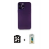 MARSİLYAN™- iPhone 14 Pro Max Kılıf Yadigar Yansıma Serisi - Siyah Polymer Nano Ekran Koruyucu + PVD Metal Kamera Lens - TU