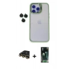 MARSİLYAN™- iPhone 14 Pro Max Kılıf Yankı Asil Serisi - Şeffaf 360 Full Body Arka Koruyucu + Raze Metal Kamera Lens - GD