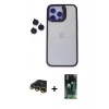 MARSİLYAN™- iPhone 14 Pro Max Kılıf Yankı Asil Serisi - Şeffaf 360 Full Body Arka Koruyucu + Raze Metal Kamera Lens - GD