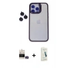 MARSİLYAN™- iPhone 14 Pro Max Kılıf Yankı Asil Serisi - Şeffaf Pasifik Cam Ekran Koruyucu + Bilvis Titan Kamera Lens - GS