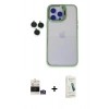 MARSİLYAN™- iPhone 14 Pro Max Kılıf Yankı Asil Serisi - Şeffaf Pasifik Cam Ekran Koruyucu + Bilvis Titan Kamera Lens - GS
