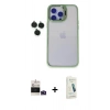 MARSİLYAN™- iPhone 14 Pro Max Kılıf Yankı Asil Serisi - Şeffaf Pasifik Cam Ekran Koruyucu + Bilvis Titan Kamera Lens - DNMR