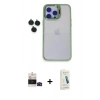 MARSİLYAN™- iPhone 14 Pro Max Kılıf Yankı Asil Serisi - Şeffaf Pasifik Cam Ekran Koruyucu + Bilvis Titan Kamera Lens - SH