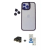 MARSİLYAN™- iPhone 14 Pro Max Kılıf Yankı Asil Serisi - Şeffaf Royal Nano Ekran Koruyucu + Raze Metal Kamera Lens - GD