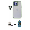 MARSİLYAN™- iPhone 14 Pro Max Kılıf Yankı Asil Serisi - Siyah 18D Cam Ekran Koruyucu + Bilvis Titan Kamera Lens - GD