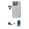 MARSİLYAN™- iPhone 14 Pro Max Kılıf Yankı Asil Serisi - Siyah 18D Cam Ekran Koruyucu + Bilvis Titan Kamera Lens - SH