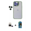 MARSİLYAN™- iPhone 14 Pro Max Kılıf Yankı Asil Serisi - Siyah 18D Cam Ekran Koruyucu + Bilvis Titan Kamera Lens - GS