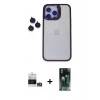 MARSİLYAN™- iPhone 14 Pro Max Kılıf Yankı Asil Serisi - Siyah 360 Mat Full Body Arka Koruyucu + Bilvis Titan Kamera Lens - GS