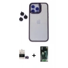 MARSİLYAN™- iPhone 14 Pro Max Kılıf Yankı Asil Serisi - Siyah 360 Mat Full Body Arka Koruyucu + Bilvis Titan Kamera Lens - GD