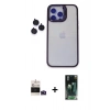 MARSİLYAN™- iPhone 14 Pro Max Kılıf Yankı Asil Serisi - Siyah 360 Mat Full Body Arka Koruyucu + Bilvis Titan Kamera Lens - DNMR