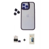MARSİLYAN™- iPhone 14 Pro Max Kılıf Yankı Asil Serisi - Siyah 6D Mat Seramik Hayalet Nano Ekran Koruyucu + Bilvis Titan Kamera Lens - SH