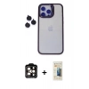 MARSİLYAN™- iPhone 14 Pro Max Kılıf Yankı Asil Serisi - Siyah 6D Mat Seramik Hayalet Nano Ekran Koruyucu + PVD Metal Kamera Lens - TU