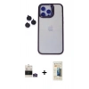 MARSİLYAN™- iPhone 14 Pro Max Kılıf Yankı Asil Serisi - Siyah 6D Mat Seramik Hayalet Nano Ekran Koruyucu + Bilvis Titan Kamera Lens - GS