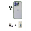 MARSİLYAN™- iPhone 14 Pro Max Kılıf Yankı Asil Serisi - Siyah 6D Mat Seramik Hayalet Nano Ekran Koruyucu + Bilvis Titan Kamera Lens - GS
