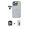 MARSİLYAN™- iPhone 14 Pro Max Kılıf Yankı Asil Serisi - Siyah 6D Mat Seramik Hayalet Nano Ekran Koruyucu + PVD Metal Kamera Lens - TU