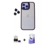 MARSİLYAN™- iPhone 14 Pro Max Kılıf Yankı Asil Serisi - Siyah Bilvis 5in1 5D Magic Hayalet Cam Ekran Koruyucu + Bilvis Titan Kamera Lens - SH