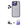 MARSİLYAN™- iPhone 14 Pro Max Kılıf Yankı Asil Serisi - Siyah Bilvis 5in1 5D Magic Hayalet Cam Ekran Koruyucu + Bilvis Titan Kamera Lens - GS