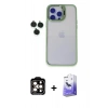 MARSİLYAN™- iPhone 14 Pro Max Kılıf Yankı Asil Serisi - Siyah Bilvis 5in1 5D Magic Hayalet Cam Ekran Koruyucu + PVD Metal Kamera Lens - TU