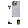 MARSİLYAN™- iPhone 14 Pro Max Kılıf Yankı Asil Serisi - Siyah Buffer Cam Ekran Koruyucu + Bilvis Titan Kamera Lens - SH