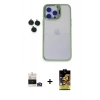 MARSİLYAN™- iPhone 14 Pro Max Kılıf Yankı Asil Serisi - Siyah Buffer Cam Ekran Koruyucu + Bilvis Titan Kamera Lens - GD