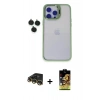 MARSİLYAN™- iPhone 14 Pro Max Kılıf Yankı Asil Serisi - Siyah Buffer Cam Ekran Koruyucu + Raze Metal Kamera Lens - GD