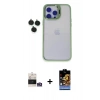 MARSİLYAN™- iPhone 14 Pro Max Kılıf Yankı Asil Serisi - Siyah Buffer Hayalet Cam Ekran Koruyucu + Bilvis Titan Kamera Lens - GS