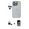 MARSİLYAN™- iPhone 14 Pro Max Kılıf Yankı Asil Serisi - Siyah Buffer Hayalet Cam Ekran Koruyucu + Bilvis Titan Kamera Lens - DNMR