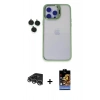 MARSİLYAN™- iPhone 14 Pro Max Kılıf Yankı Asil Serisi - Siyah Buffer Hayalet Cam Ekran Koruyucu + Raze Metal Kamera Lens - GS