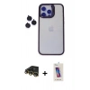 MARSİLYAN™- iPhone 14 Pro Max Kılıf Yankı Asil Serisi - Siyah Joko 5D Cam + Raze Metal Kamera Lens - GD