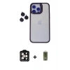 MARSİLYAN™- iPhone 14 Pro Max Kılıf Yankı Asil Serisi - Siyah Joko Magic 5D Hayalet Cam + PVD Metal Kamera Lens - TU