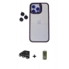 MARSİLYAN™- iPhone 14 Pro Max Kılıf Yankı Asil Serisi - Siyah Joko Magic 5D Hayalet Cam + Raze Metal Kamera Lens - GS