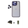 MARSİLYAN™- iPhone 14 Pro Max Kılıf Yankı Asil Serisi - Siyah Joko Magic 5D Hayalet Cam + Raze Metal Kamera Lens - GD