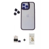 MARSİLYAN™- iPhone 14 Pro Max Kılıf Yankı Asil Serisi - Siyah Mat Seramik Nano Ekran Koruyucu + Bilvis Titan Kamera Lens - SH
