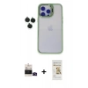 MARSİLYAN™- iPhone 14 Pro Max Kılıf Yankı Asil Serisi - Siyah Mat Seramik Nano Ekran Koruyucu + Bilvis Titan Kamera Lens - SH