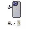 MARSİLYAN™- iPhone 14 Pro Max Kılıf Yankı Asil Serisi - Siyah Mat Seramik Nano Ekran Koruyucu + Bilvis Titan Kamera Lens - DNMR