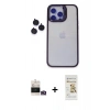 MARSİLYAN™- iPhone 14 Pro Max Kılıf Yankı Asil Serisi - Siyah Mat Seramik Nano Ekran Koruyucu + Bilvis Titan Kamera Lens - GD