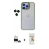 MARSİLYAN™- iPhone 14 Pro Max Kılıf Yankı Asil Serisi - Siyah Mat Seramik Nano Ekran Koruyucu + Bilvis Titan Kamera Lens - GD