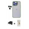 MARSİLYAN™- iPhone 14 Pro Max Kılıf Yankı Asil Serisi - Siyah Mat Seramik Nano Ekran Koruyucu + Raze Metal Kamera Lens - GS