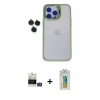 MARSİLYAN™- iPhone 14 Pro Max Kılıf Yankı Asil Serisi - Siyah Polymer Nano Ekran Koruyucu + Bilvis Titan Kamera Lens - GS