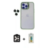 MARSİLYAN™- iPhone 14 Pro Max Kılıf Yankı Asil Serisi - Siyah Polymer Nano Ekran Koruyucu + PVD Metal Kamera Lens - TU