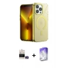 MARSİLYAN™- iPhone 14 Pro Max Kılıf Yankı Çizgi - Siyah Bilvis 5in1 3D Magic Cam Ekran Koruyucu + Bilvis Titan Kamera Lens - GS
