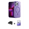MARSİLYAN™- iPhone 14 Pro Max Kılıf Yankı Çizgi - Siyah Bilvis 5in1 5D Magic Hayalet Cam Ekran Koruyucu + Raze Metal Kamera Lens - GS