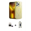 MARSİLYAN™- iPhone 14 Pro Max Kılıf Yankı Çizgi - Siyah Bilvis Hayalet Cam Ekran Koruyucu + Bilvis Titan Kamera Lens - GD
