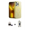 MARSİLYAN™- iPhone 14 Pro Max Kılıf Yankı Çizgi - Siyah Bilvis Hayalet Cam Ekran Koruyucu + Bilvis Titan Kamera Lens - SH