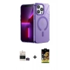 MARSİLYAN™- iPhone 14 Pro Max Kılıf Yankı Çizgi - Siyah Buffer Cam Ekran Koruyucu + Gold Bilvis Titan Kamera Lens