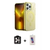 MARSİLYAN™- iPhone 14 Pro Max Kılıf Yankı Çizgi - Siyah Joko 5D Cam + PVD Metal Kamera Lens - TU