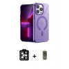 MARSİLYAN™- iPhone 14 Pro Max Kılıf Yankı Çizgi - Siyah Joko Magic 5D Hayalet Cam + PVD Metal Kamera Lens - TU